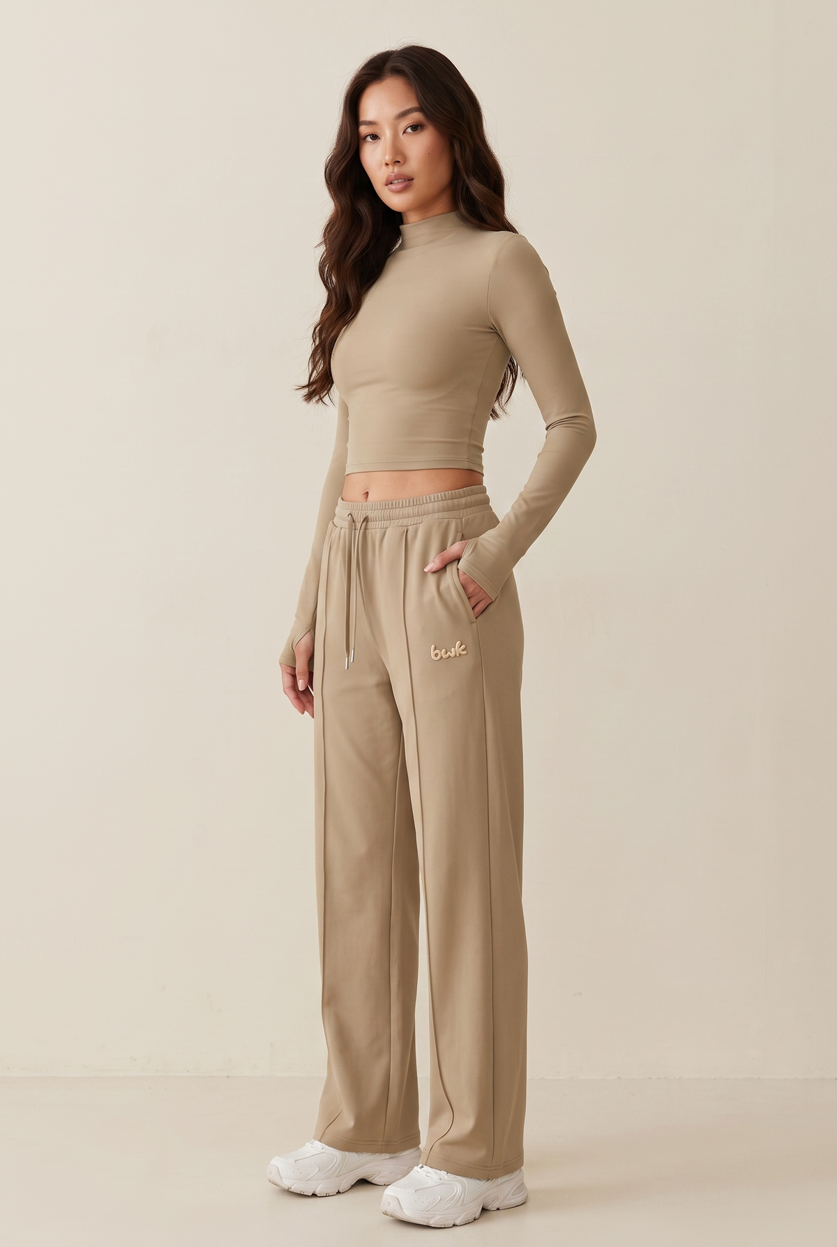 Top & Pants Set Beige