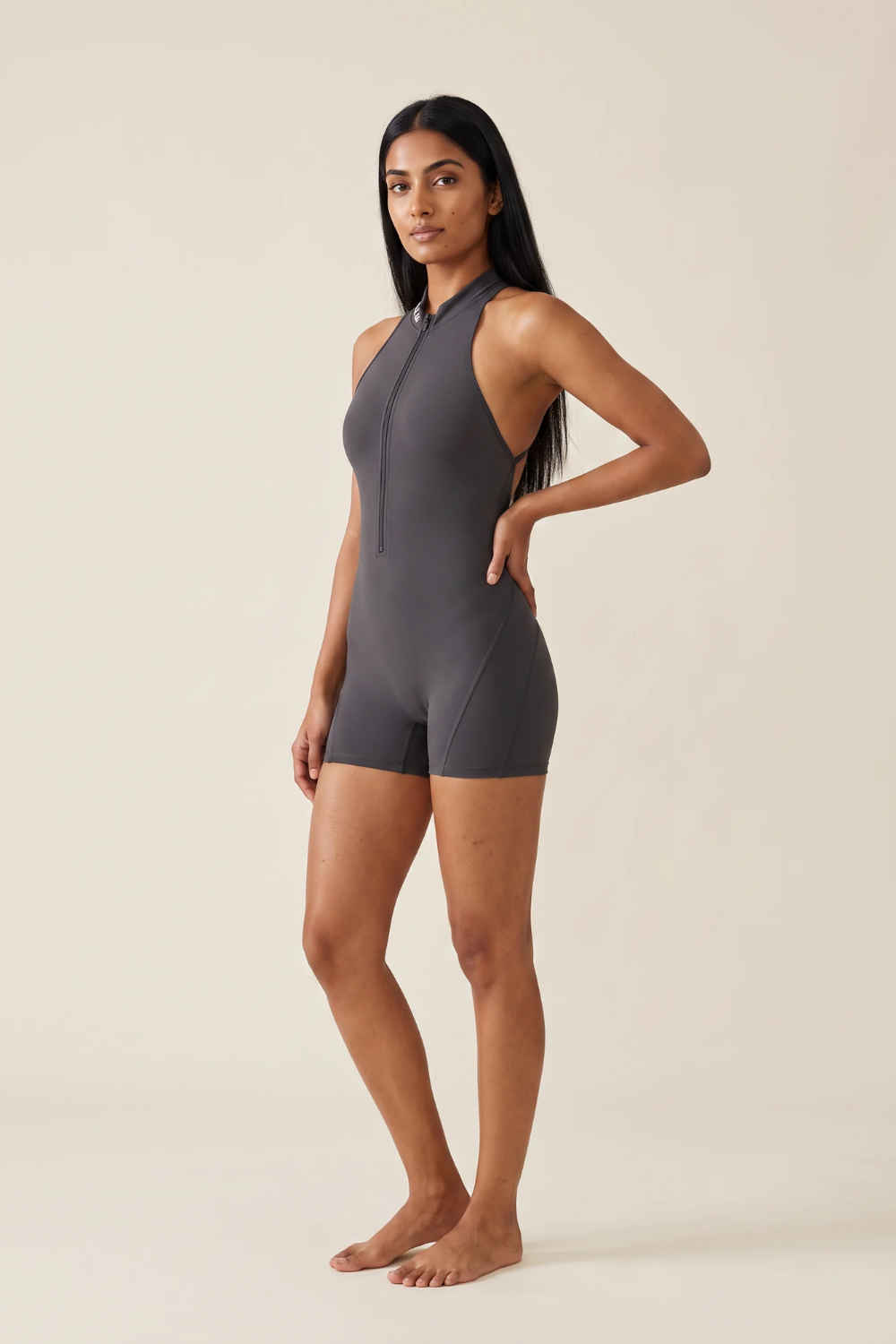 The V-Line Onesie Charcoal
