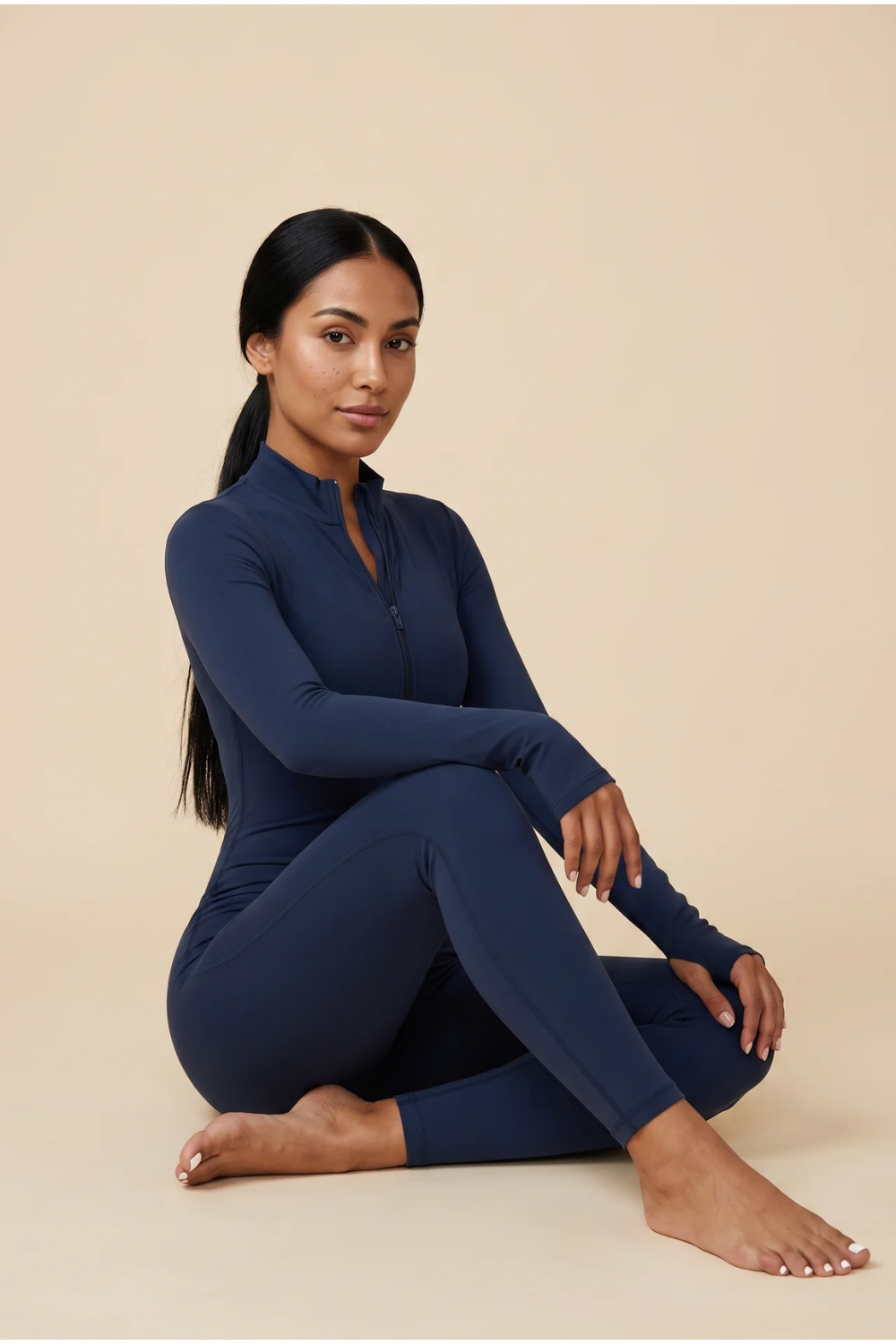 The Sculpt Zip Onesie Navy