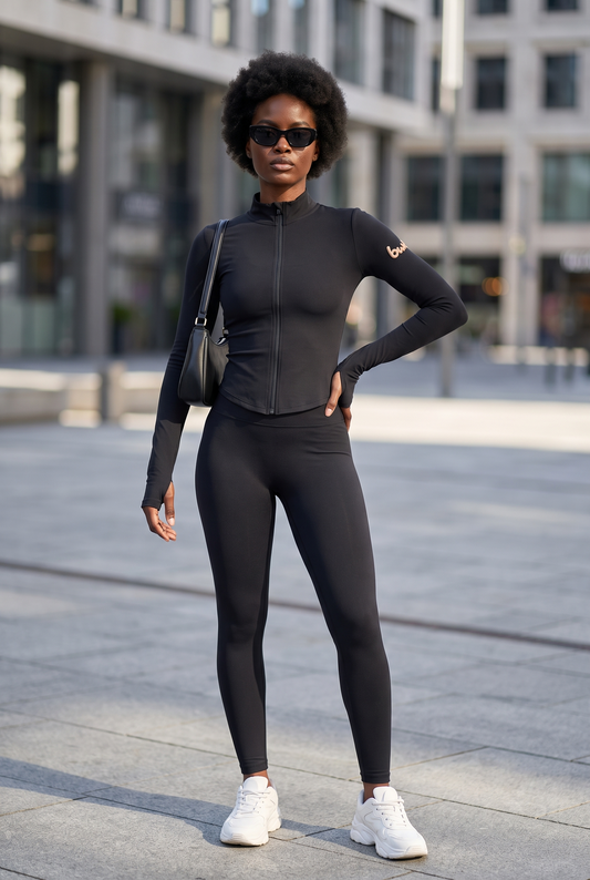 Zip-Up Active Jacket Black