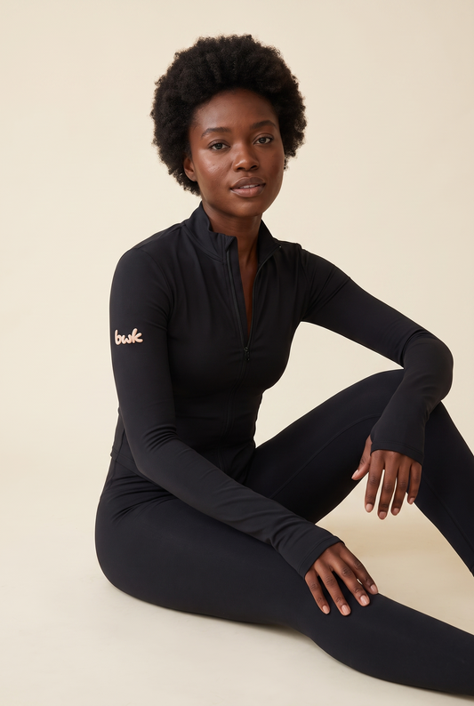 Zip-Up Active Jacket Black