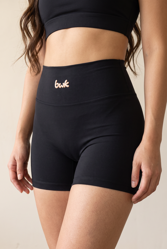 High-Waist Active Shorts Black