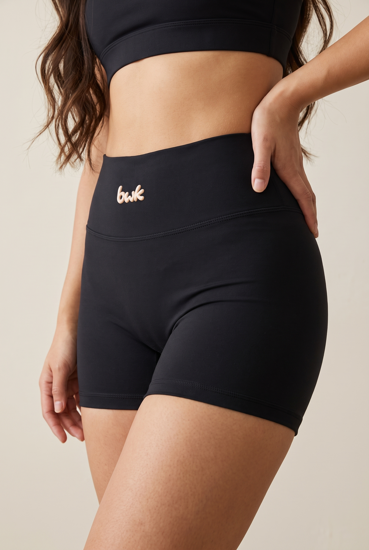 High-Waist Active Shorts Black