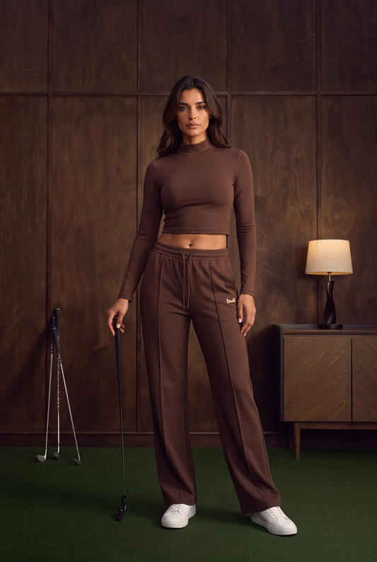 Top & Pants Set Brown